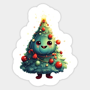 Funny Christmas Tree Sticker